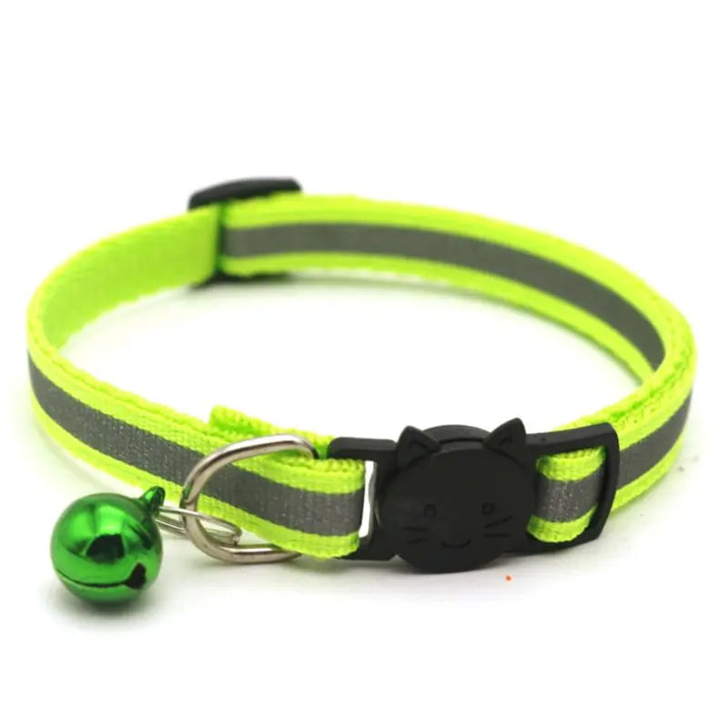 12 Pcs Adjustable Pet Dog Cat Collar Reflective Breakaway Buckles with Bell Colorful for Kitten or Puppy Chihuahua Bulldog Leash