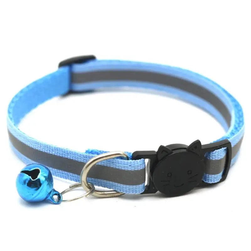12 Pcs Adjustable Pet Dog Cat Collar Reflective Breakaway Buckles with Bell Colorful for Kitten or Puppy Chihuahua Bulldog Leash