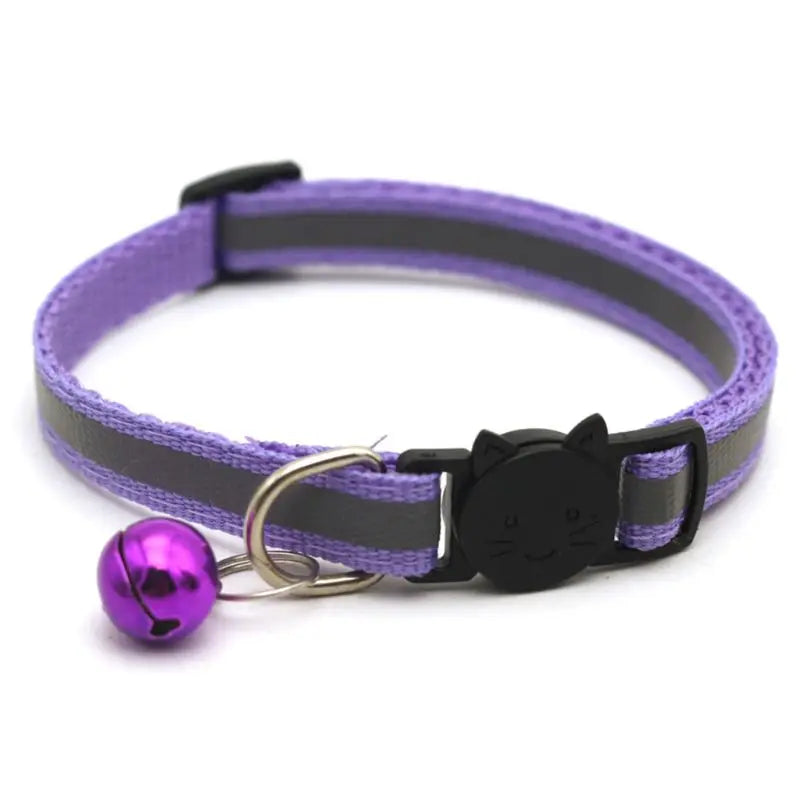 12 Pcs Adjustable Pet Dog Cat Collar Reflective Breakaway Buckles with Bell Colorful for Kitten or Puppy Chihuahua Bulldog Leash