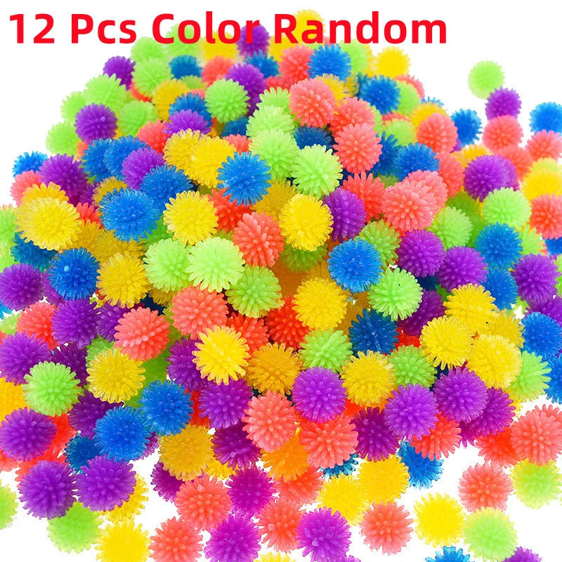 12PCS TPR Bayberry Ball Hedgehog Mini Massage Ball For Yoga Foot Massage Ball Vent Decompression Soft Squishy Squeeze Fidget Toy