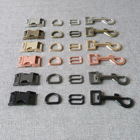 1 Set/Lot Metal Straps Slider D Rings Release Belt Buckle Snap Hook Clasp For Pet Dog Collar Leash Harness Sewing Accessories