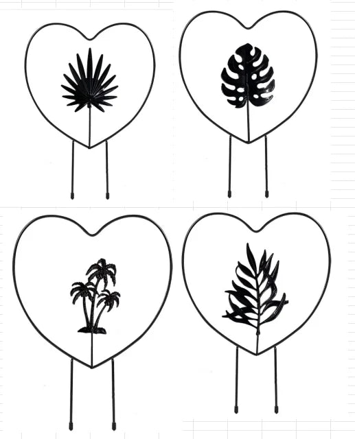1/4PCS Garden Plant Support Stake Stand Climbing Plants Round Heart Shaped Potted Plant Support Frame Garden Trellis for Yard