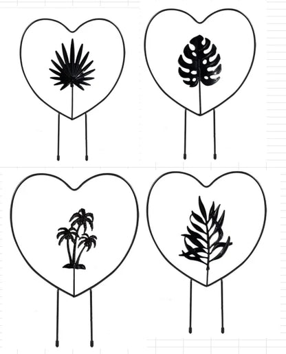 1/4PCS Garden Plant Support Stake Stand Climbing Plants Round Heart Shaped Potted Plant Support Frame Garden Trellis for Yard